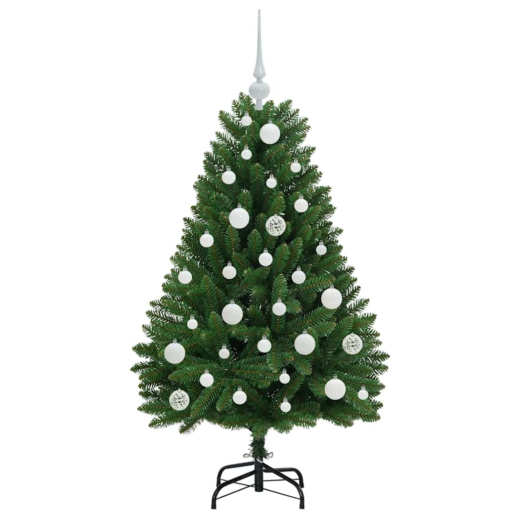 Kunstigt juletræ med 150 LED'er Grøn 120 cm PVC og metal