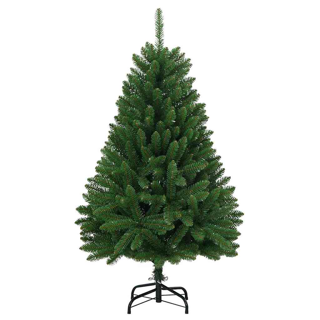 Kunstigt juletræ med 150 LED'er Grøn 120 cm PVC og metal