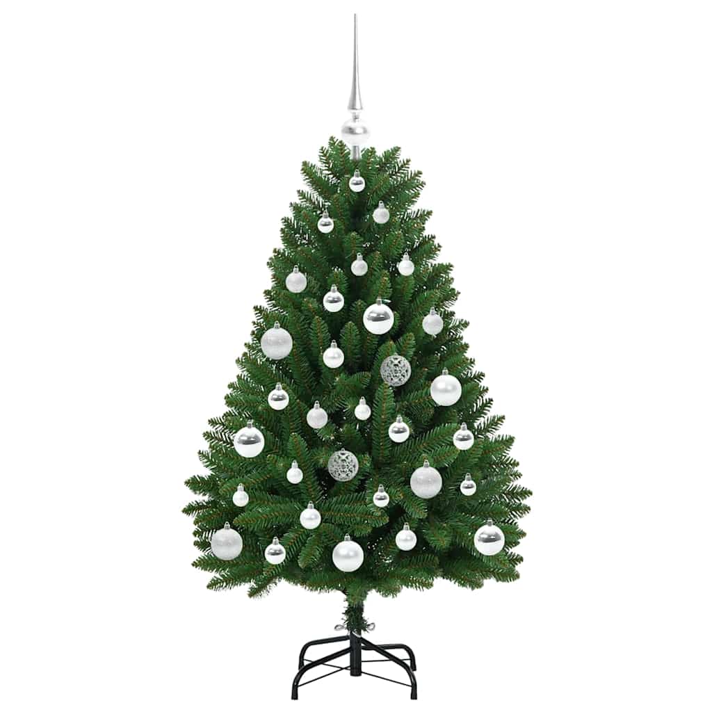 Kunstigt juletræ med 150 LED'er Grøn 120 cm PVC og metal