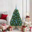 Kunstigt juletræ med 150 LED'er Grøn 120 cm PVC og metal