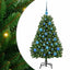 Kunstigt juletræ med 150 LED'er Grøn 120 cm PVC og metal