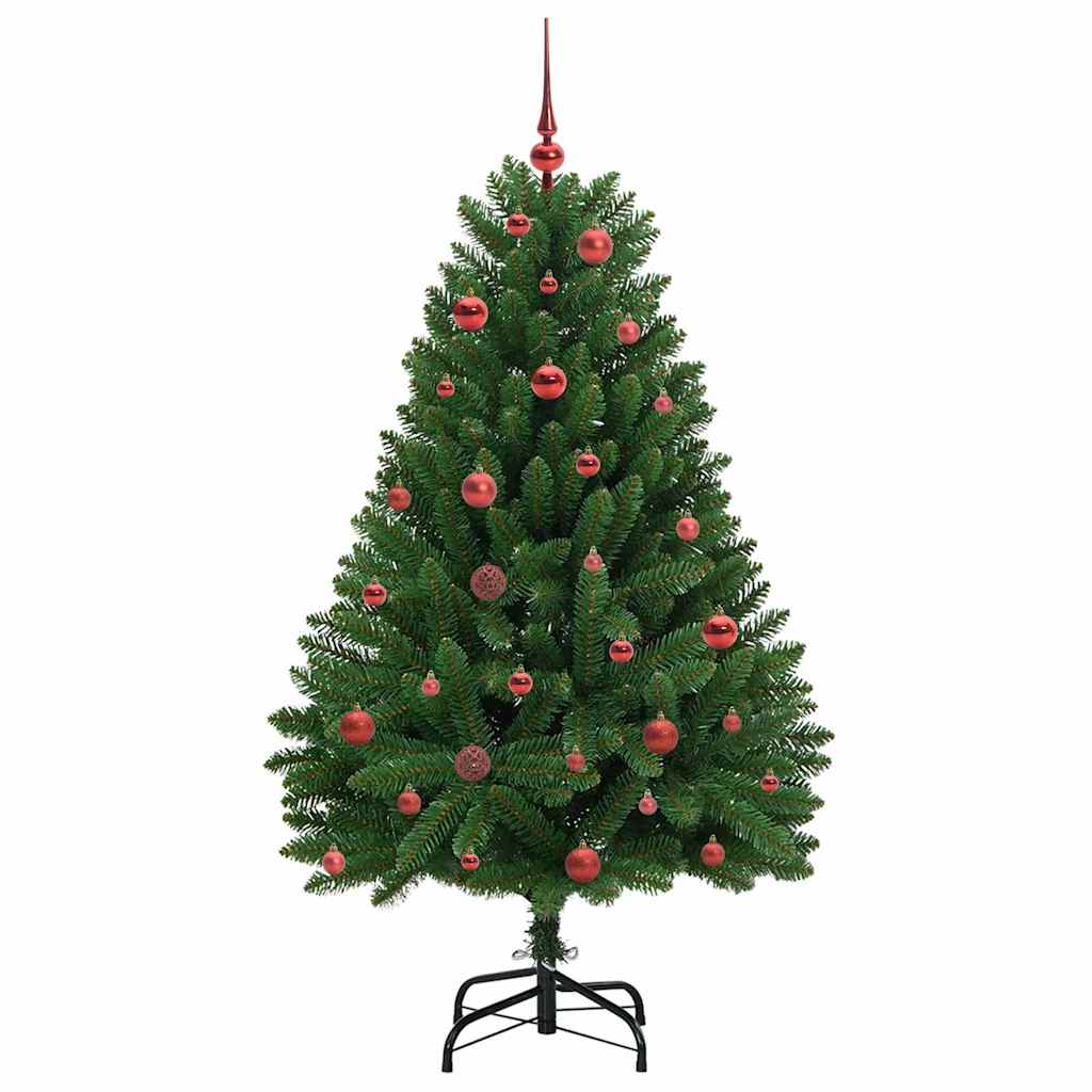 Kunstigt juletræ med 150 LED'er Grøn 150 cm PVC og metal