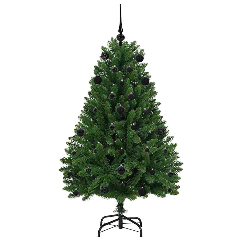Kunstigt juletræ med 150 LED'er Grøn 150 cm PVC og metal