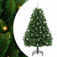 Kunstigt juletræ med 150 LED'er Grøn 150 cm PVC og metal