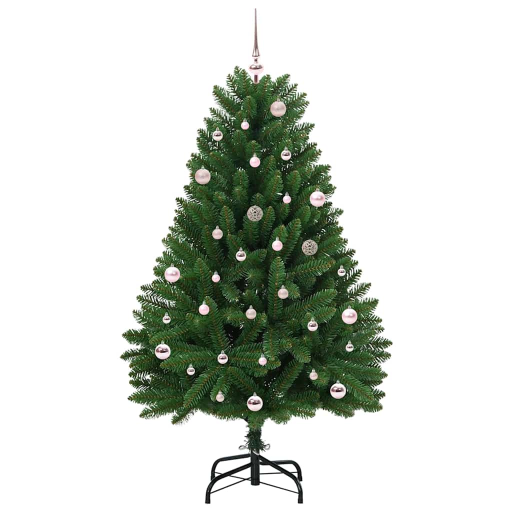 Kunstigt juletræ med 150 LED'er Grøn 150 cm PVC og metal