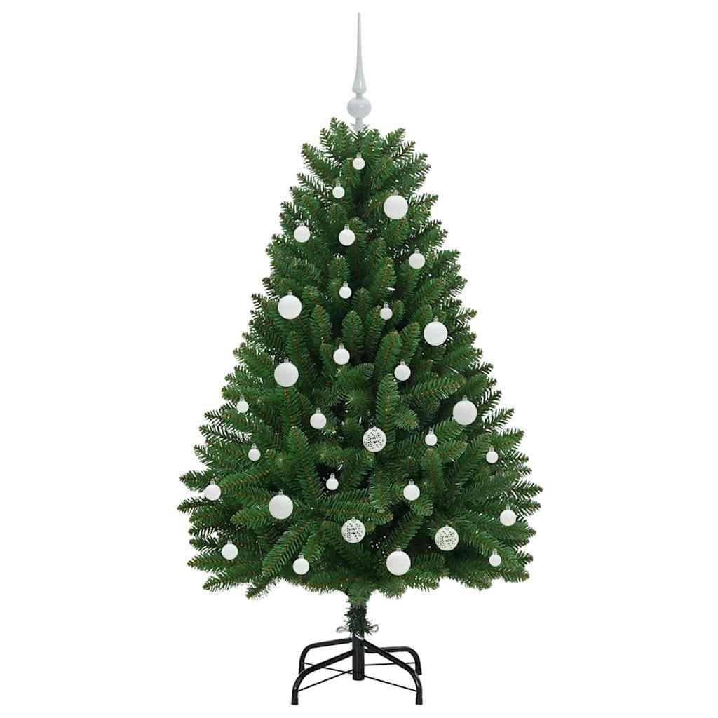 Kunstigt juletræ med 150 LED'er Grøn 150 cm PVC og metal
