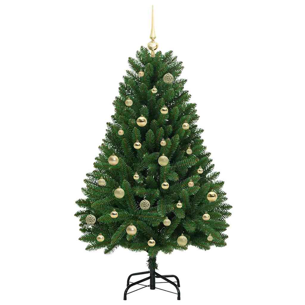 Kunstigt juletræ med 150 LED'er Grøn 150 cm PVC og metal