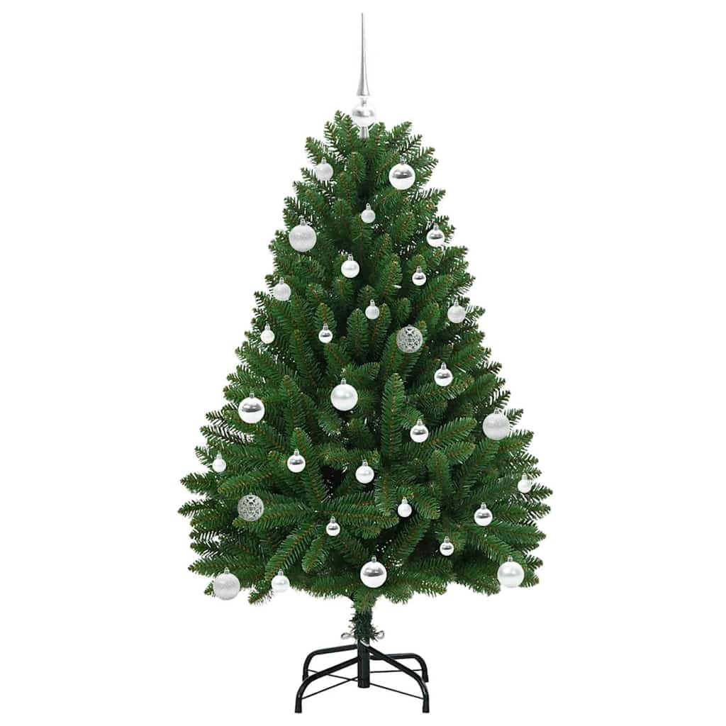 Kunstigt juletræ med 150 LED'er Grøn 150 cm PVC og metal