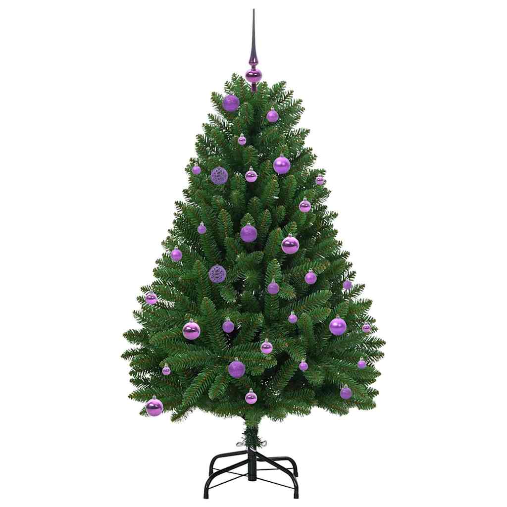 Kunstigt juletræ med 150 LED'er Grøn 150 cm PVC og metal