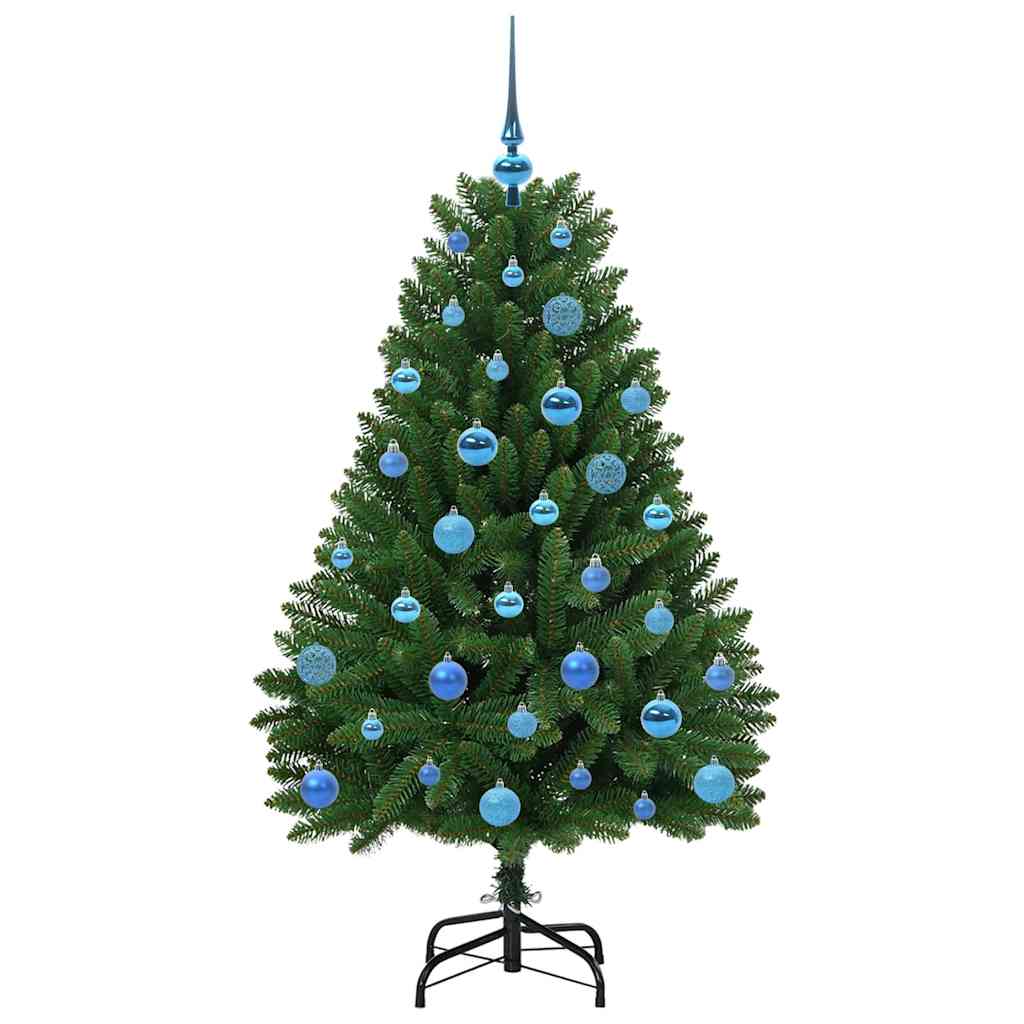 Kunstigt juletræ med 150 LED'er Grøn 150 cm PVC og metal
