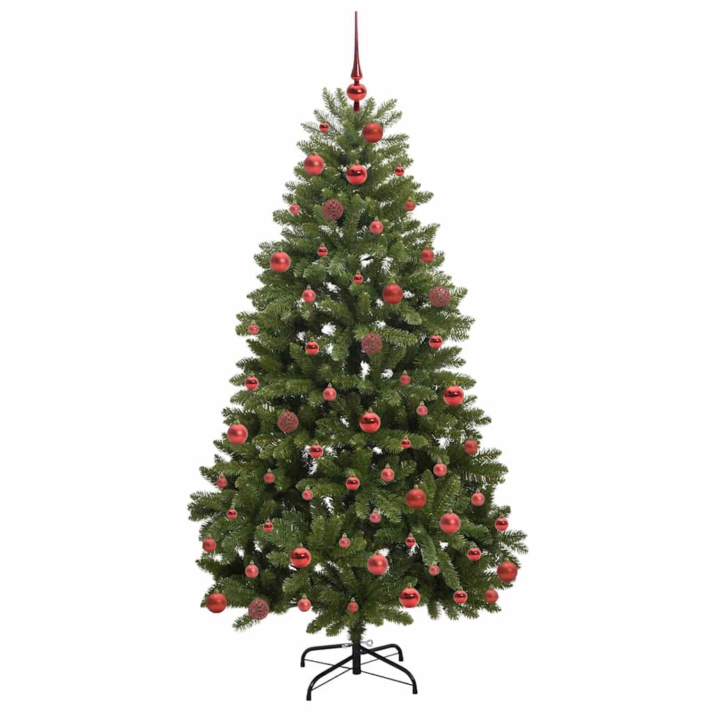 Kunstigt juletræ med 300 LED'er Grøn 180 cm PVC og metal