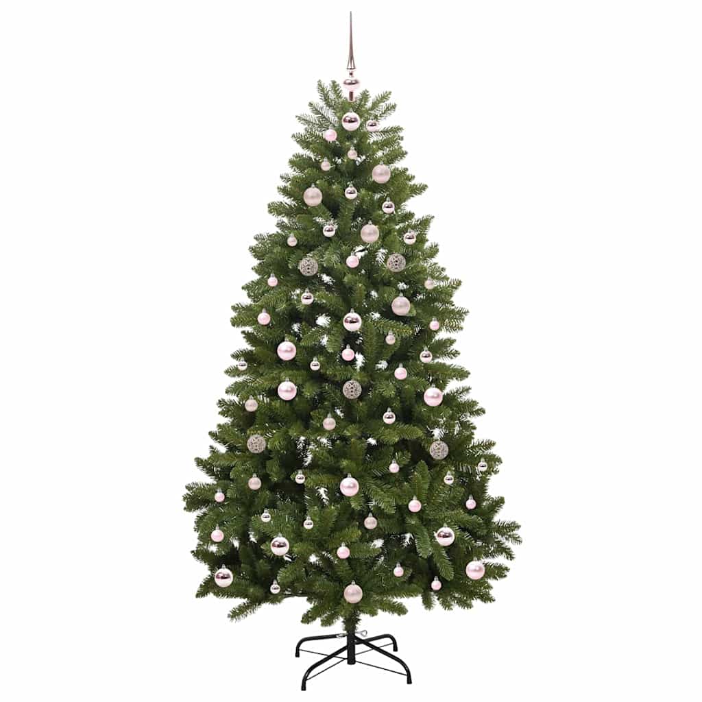 Kunstigt juletræ med 300 LED'er Grøn 180 cm PVC og metal