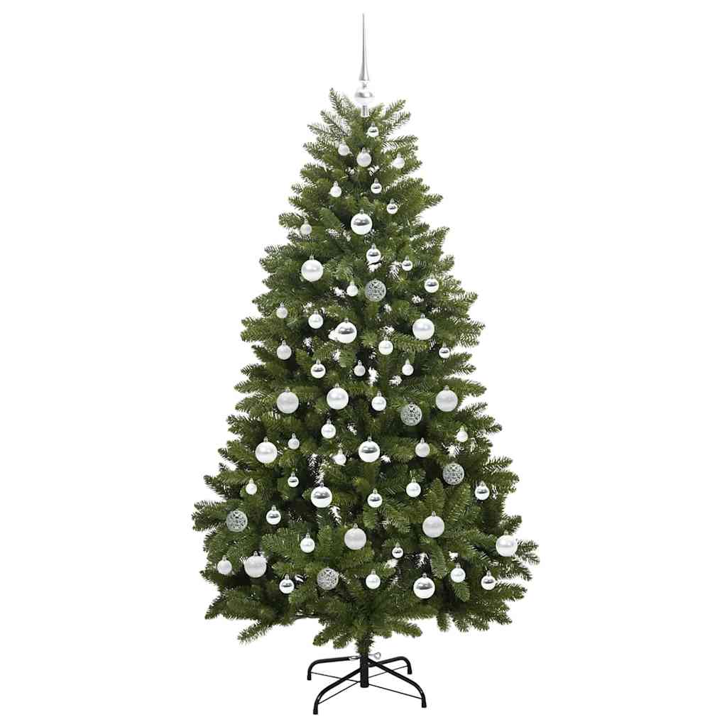 Kunstigt juletræ med 300 LED'er Grøn 180 cm PVC og metal