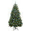 Kunstigt juletræ med 300 LED'er Grøn 180 cm PVC og metal