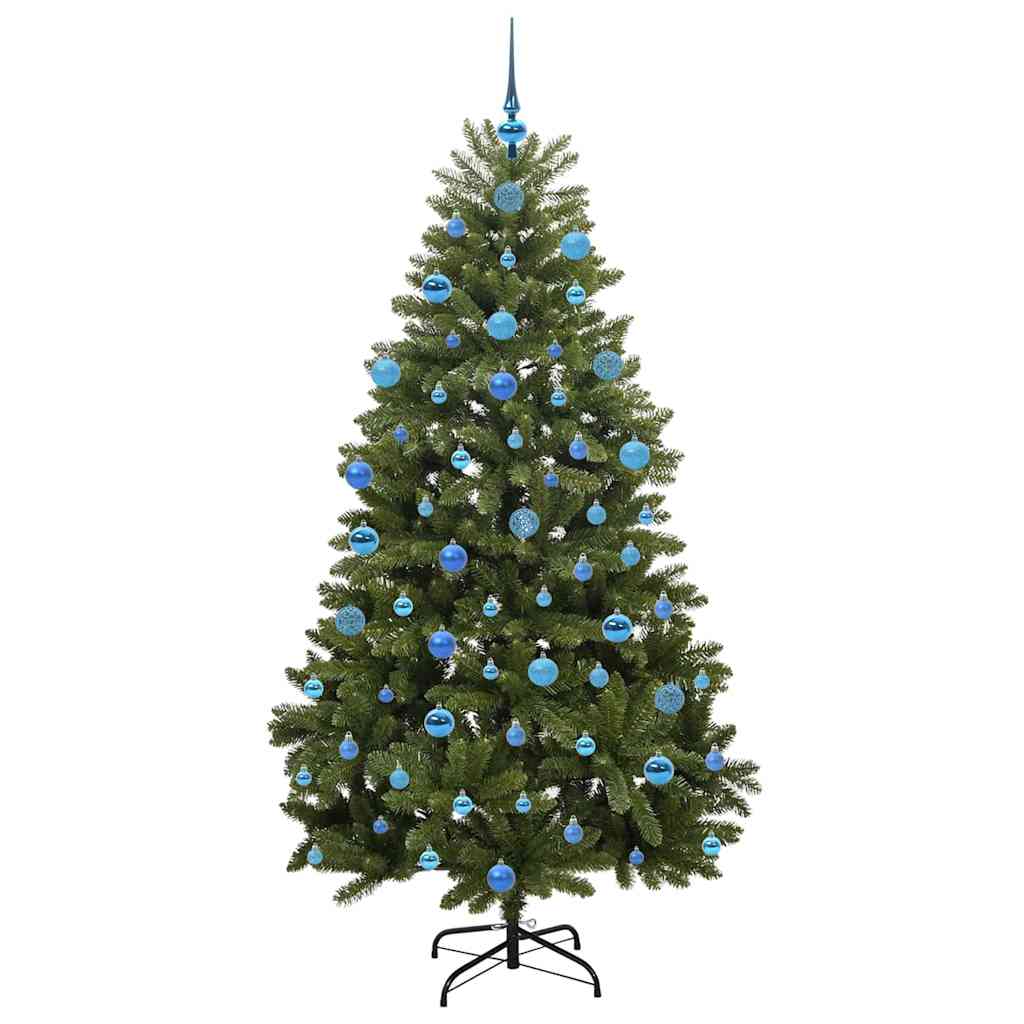 Kunstigt juletræ med 300 LED'er Grøn 180 cm PVC og metal