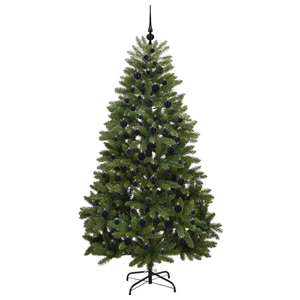 Kunstigt juletræ med 300 LED'er Grøn 210 cm PVC og metal