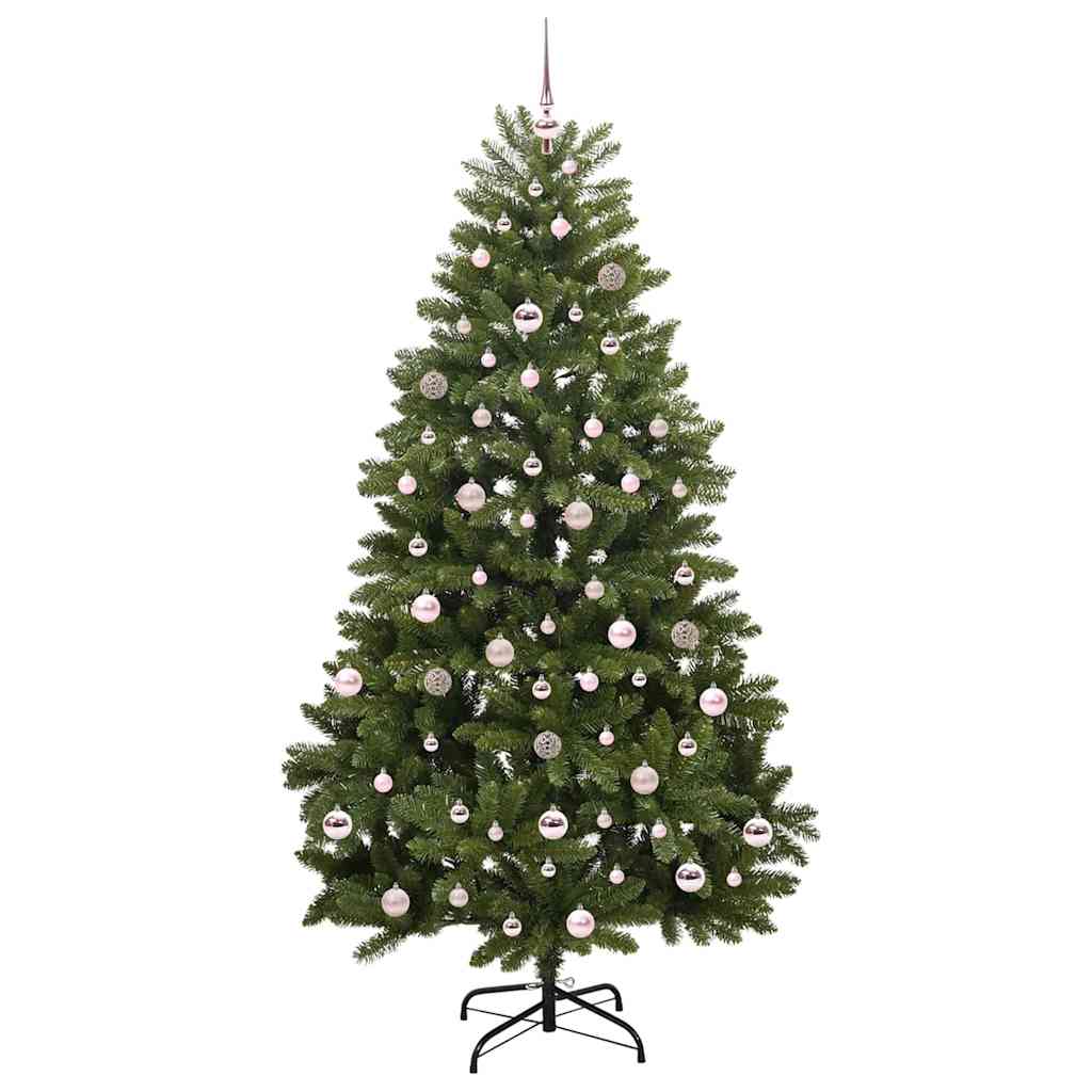 Kunstigt juletræ med 300 LED'er Grøn 210 cm PVC og metal