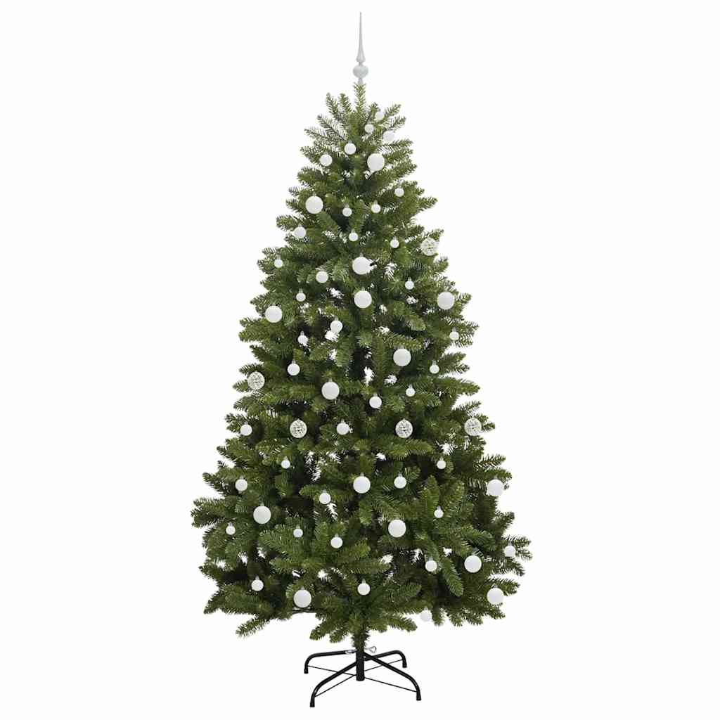 Kunstigt juletræ med 300 LED'er Grøn 210 cm PVC og metal