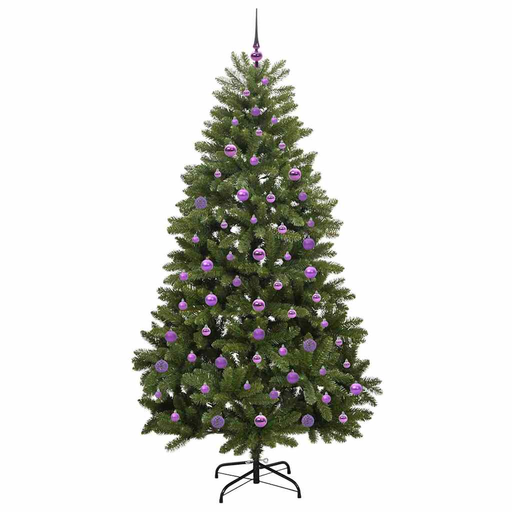 Kunstigt juletræ med 300 LED'er Grøn 210 cm PVC og metal