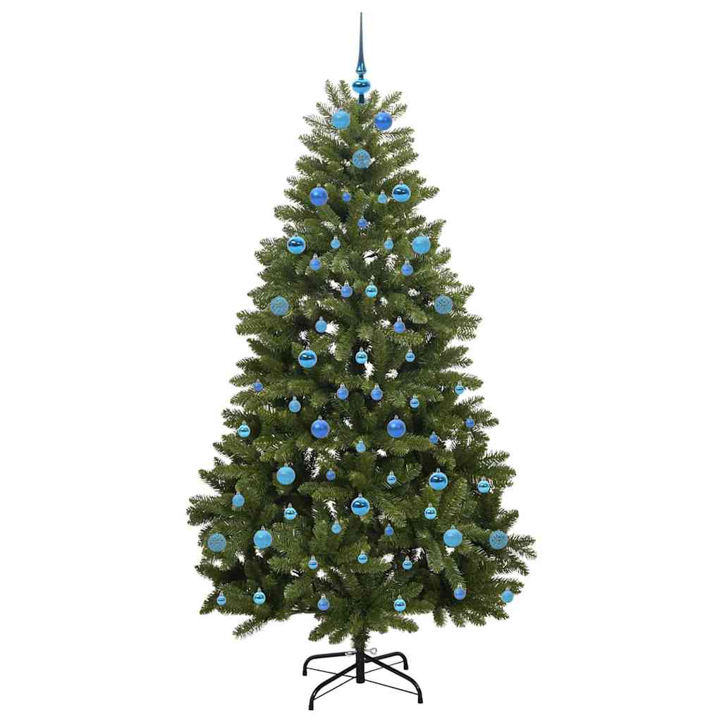 Kunstigt juletræ med 300 LED'er Grøn 210 cm PVC og metal