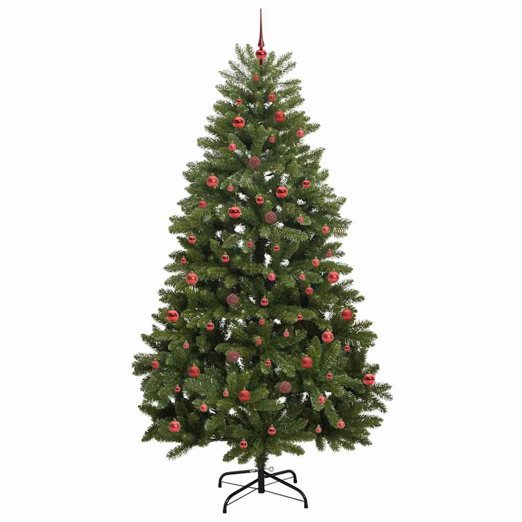 Kunstigt juletræ med 300 LED'er Grøn 240 cm PVC og metal