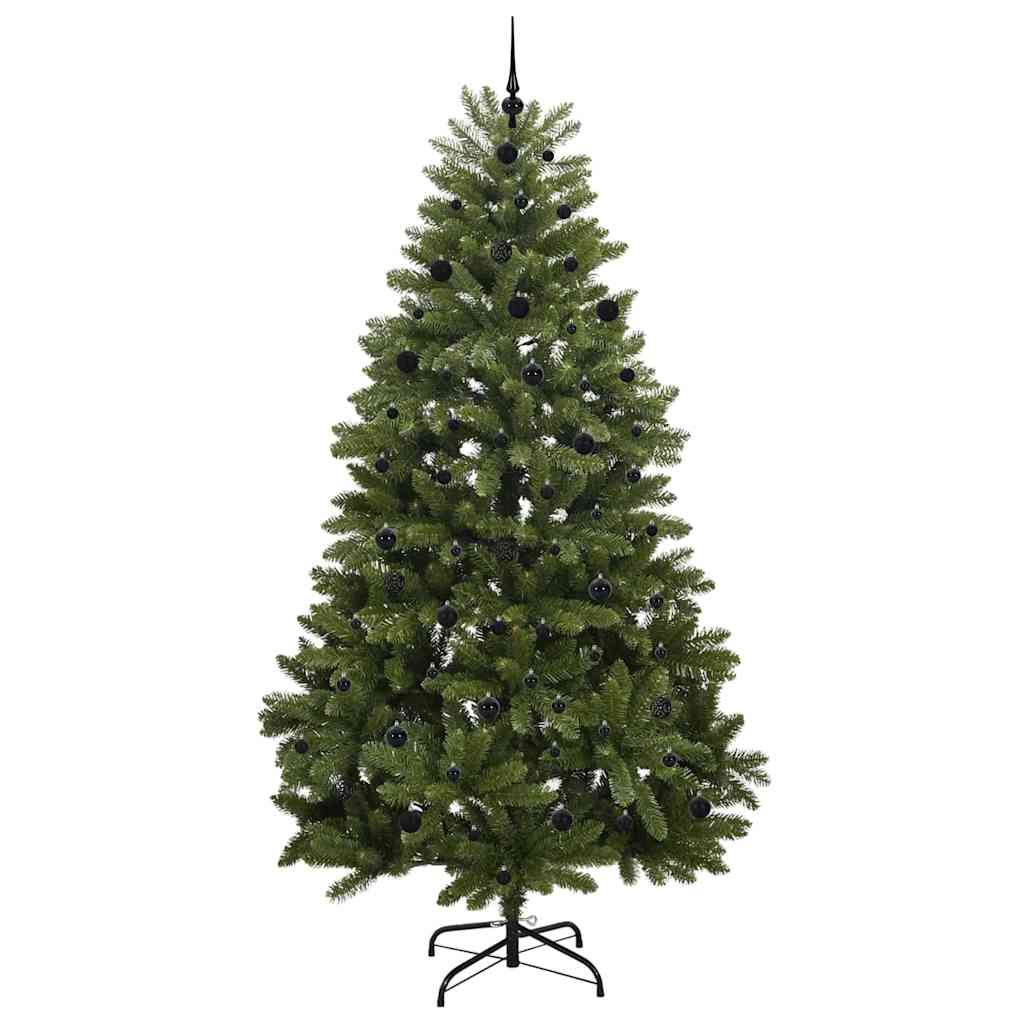Kunstigt juletræ med 300 LED'er Grøn 240 cm PVC og metal