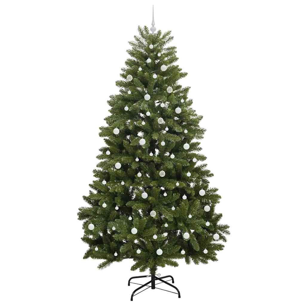Kunstigt juletræ med 300 LED'er Grøn 240 cm PVC og metal