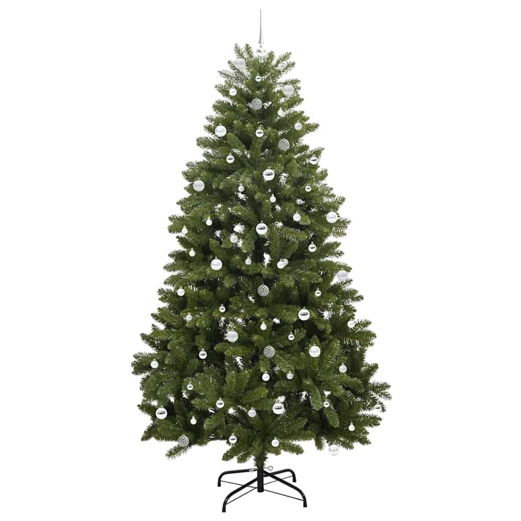 Kunstigt juletræ med 300 LED'er Grøn 240 cm PVC og metal