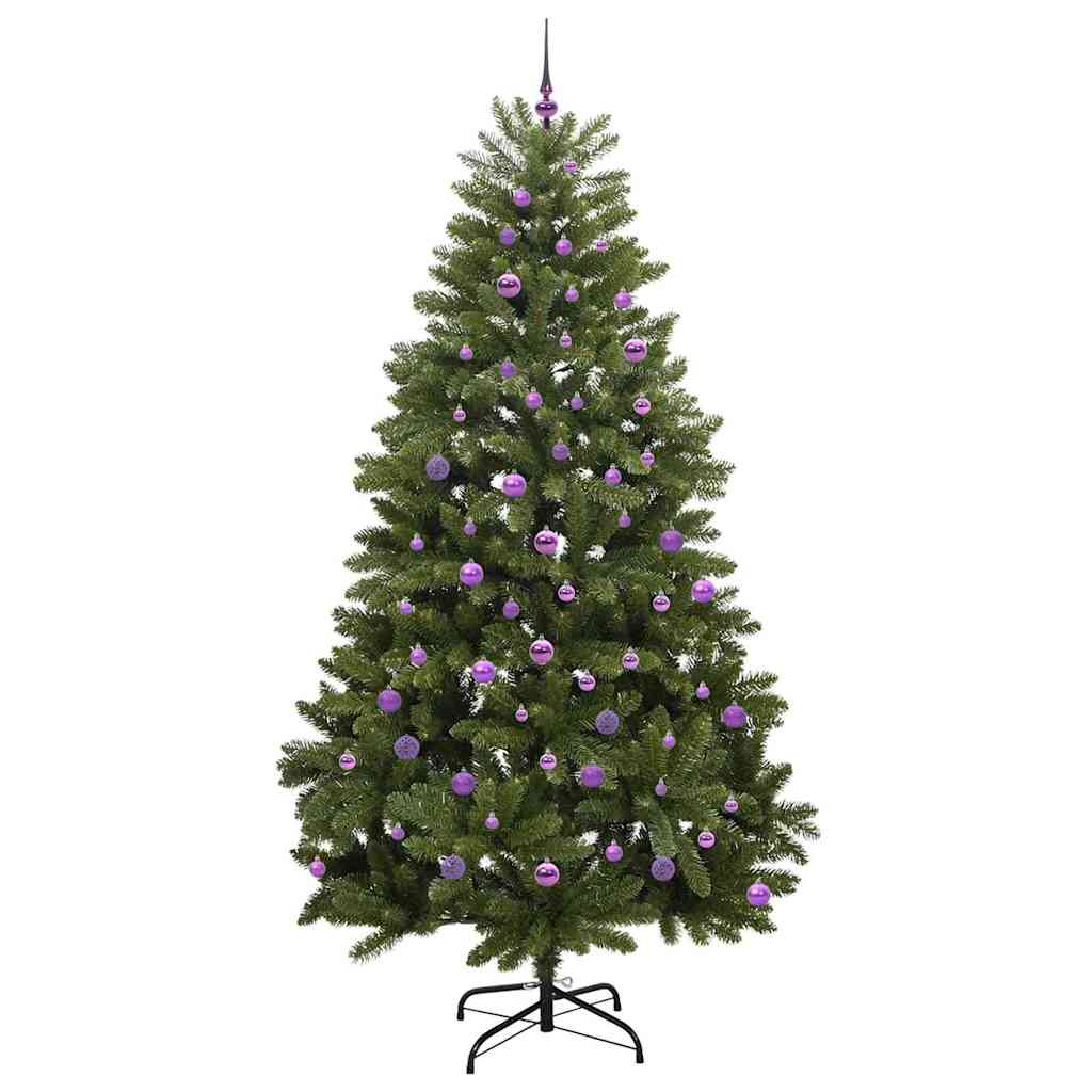 Kunstigt juletræ med 300 LED'er Grøn 240 cm PVC og metal