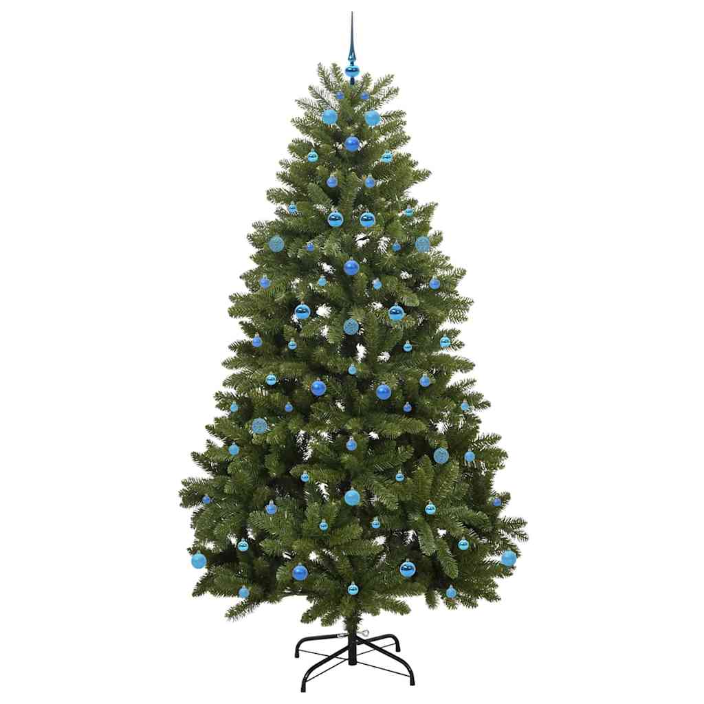 Kunstigt juletræ med 300 LED'er Grøn 240 cm PVC og metal