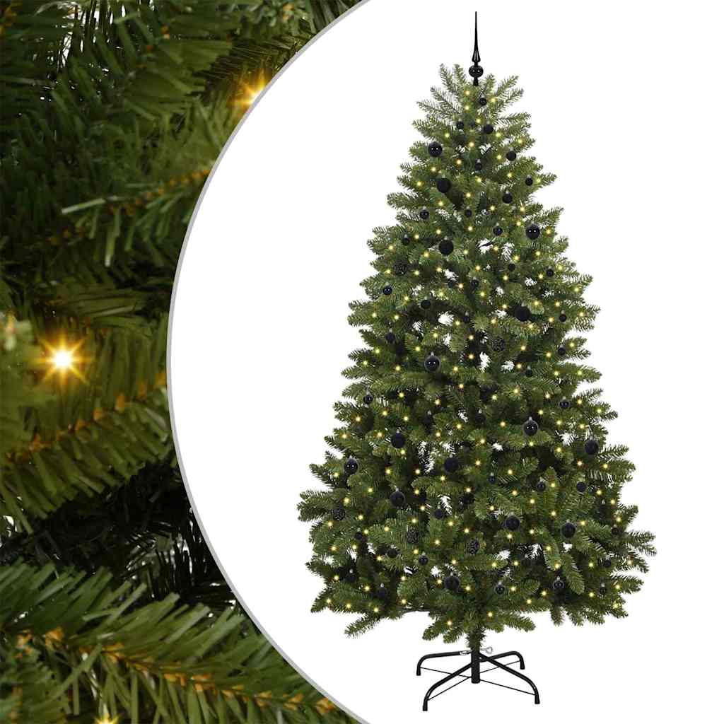 Kunstigt juletræ med 300 LED'er Grøn 270 cm PVC og metal