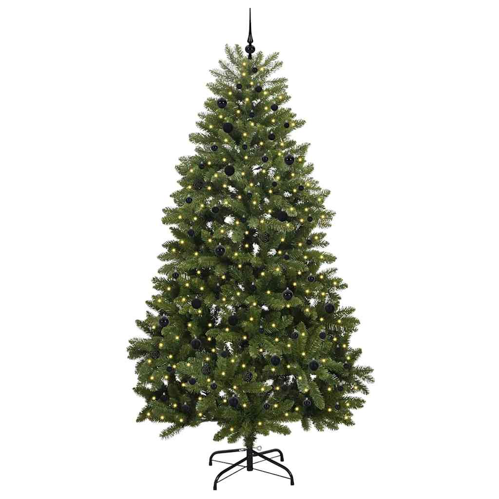 Kunstigt juletræ med 300 LED'er Grøn 270 cm PVC og metal