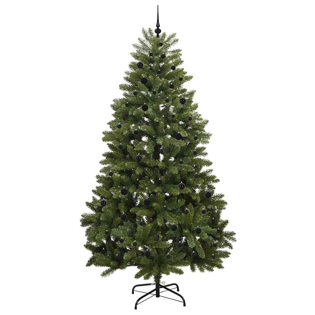 Kunstigt juletræ med 300 LED'er Grøn 270 cm PVC og metal