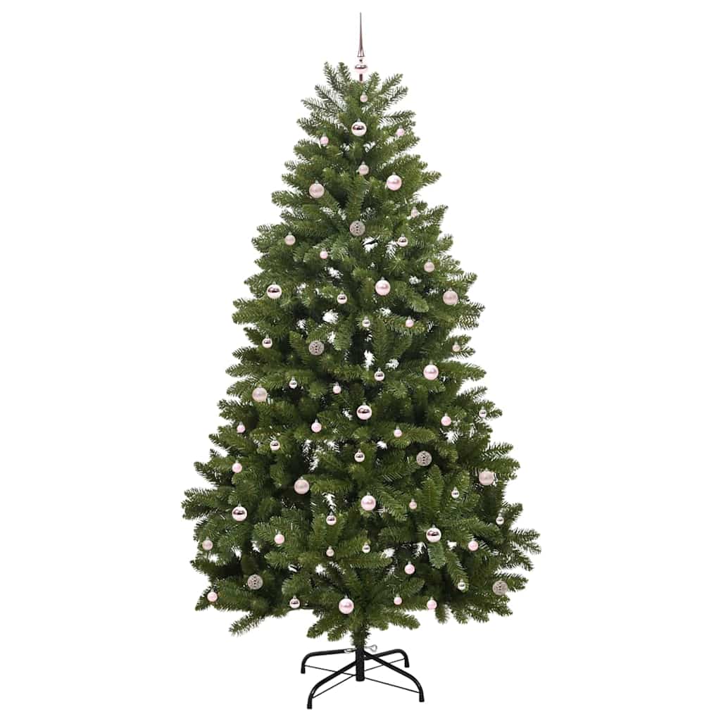 Kunstigt juletræ med 300 LED'er Grøn 270 cm PVC og metal