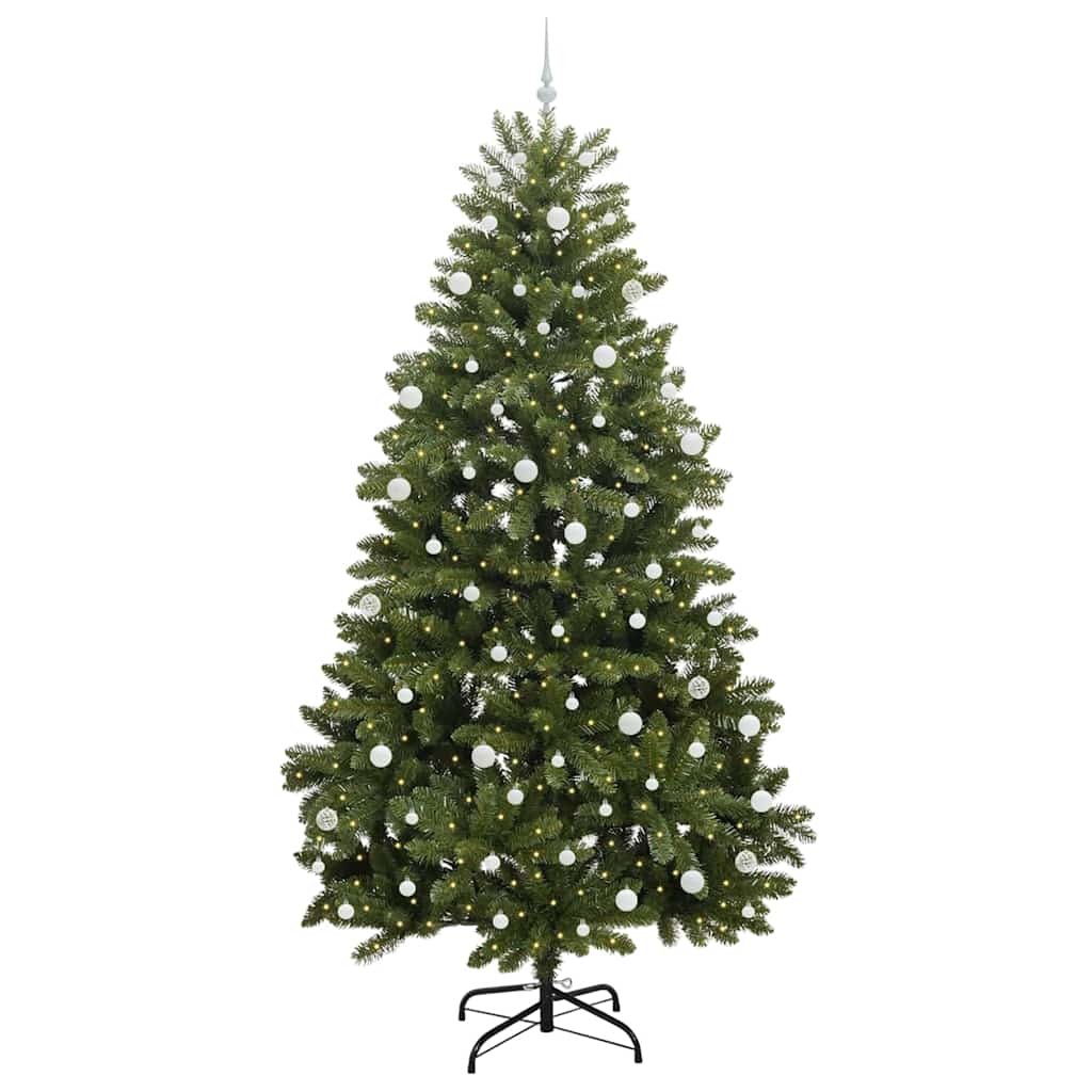 Kunstigt juletræ med 300 LED'er Grøn 270 cm PVC og metal