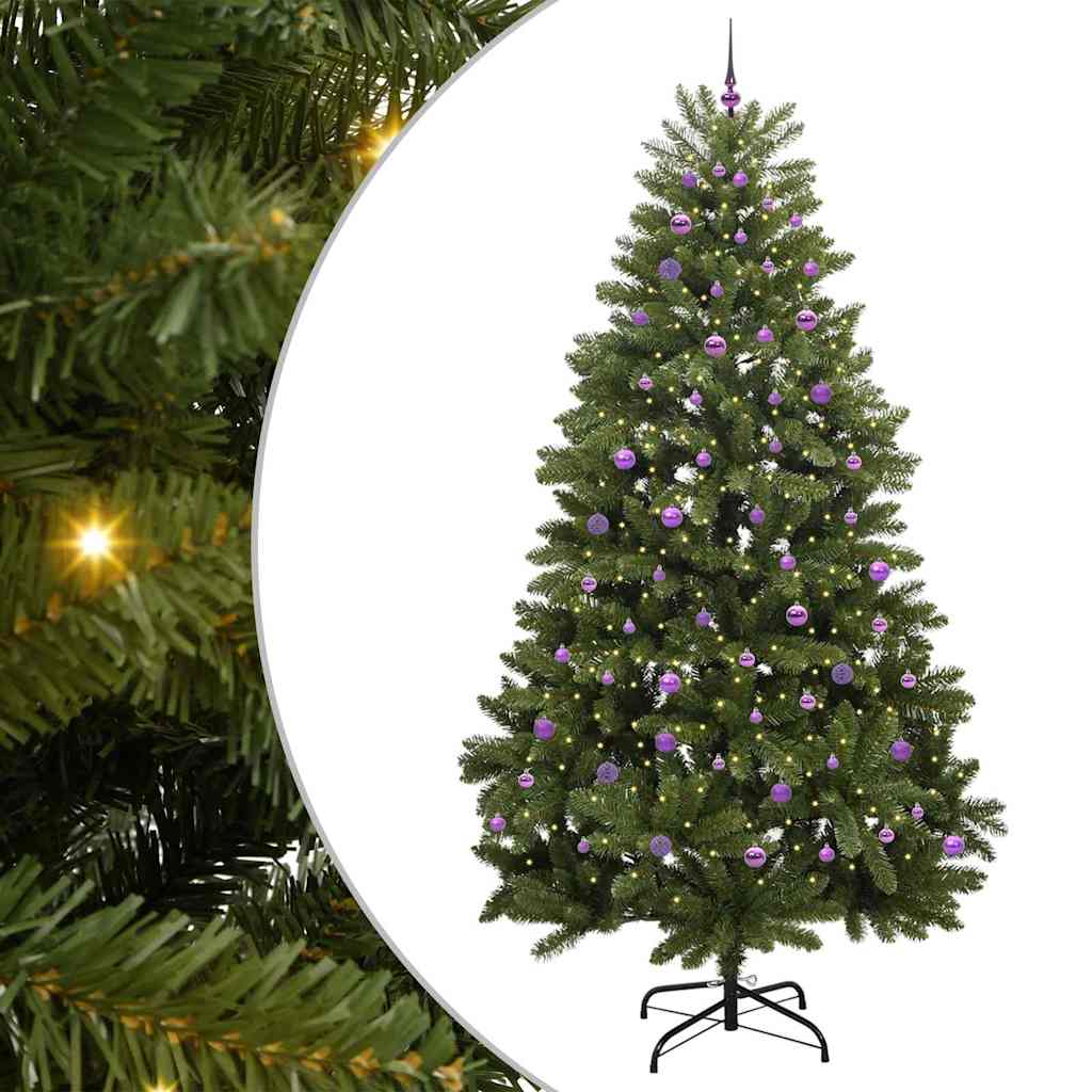 Kunstigt juletræ med 300 LED'er Grøn 270 cm PVC og metal