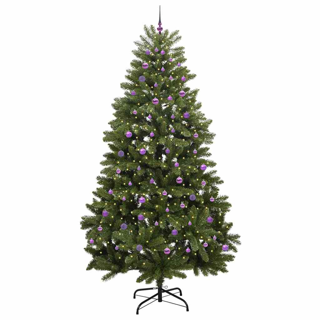 Kunstigt juletræ med 300 LED'er Grøn 270 cm PVC og metal