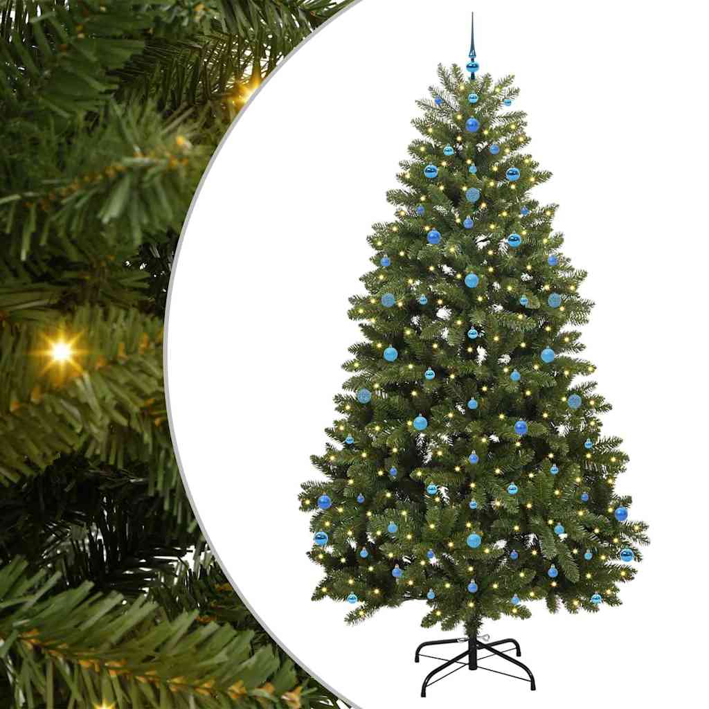 Kunstigt juletræ med 300 LED'er Grøn 270 cm PVC og metal