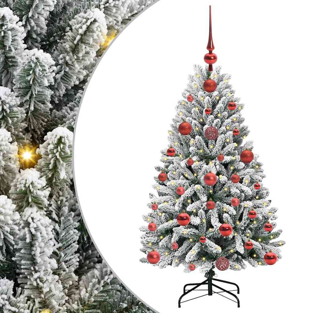 Kunstigt juletræ Grøn og Hvid 120 cm PVC og metal