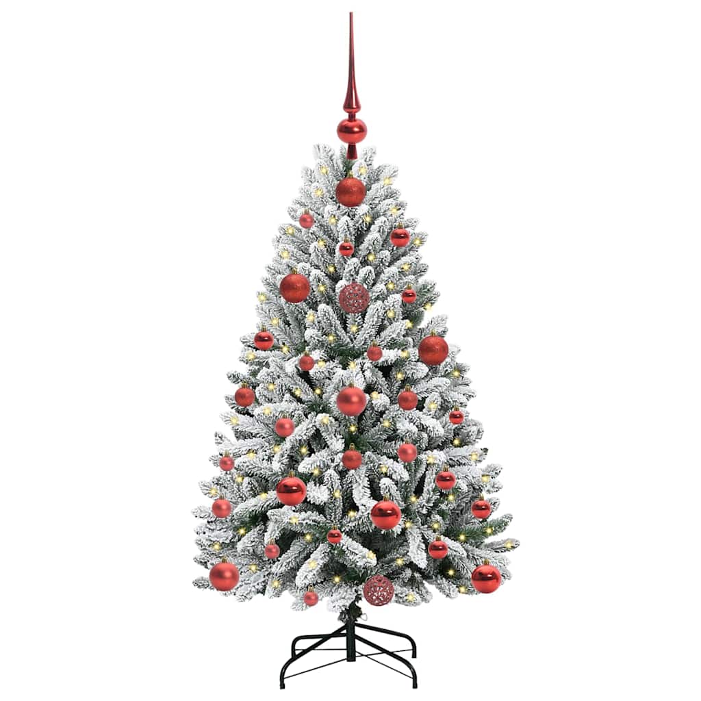 Kunstigt juletræ Grøn og Hvid 120 cm PVC og metal