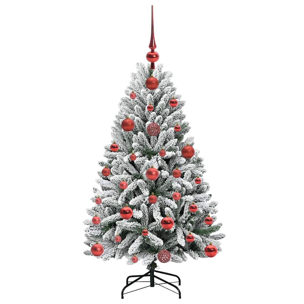 Kunstigt juletræ Grøn og Hvid 120 cm PVC og metal