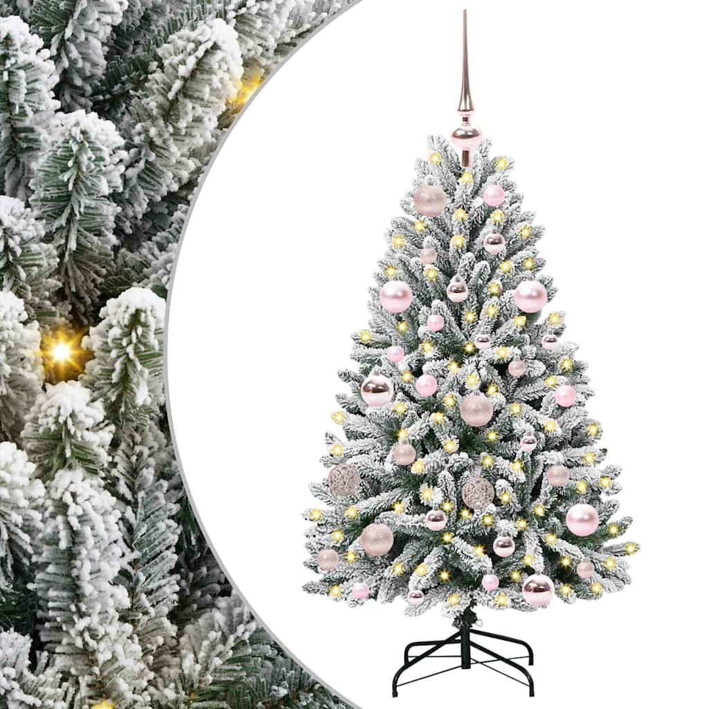 Kunstigt juletræ Grøn og Hvid 120 cm PVC og metal