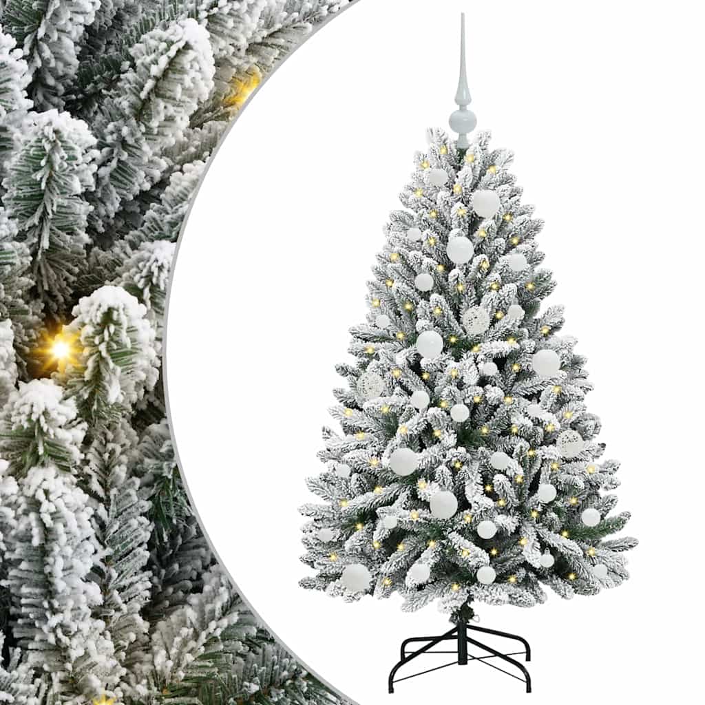 Kunstigt juletræ Grøn og Hvid 120 cm PVC og metal
