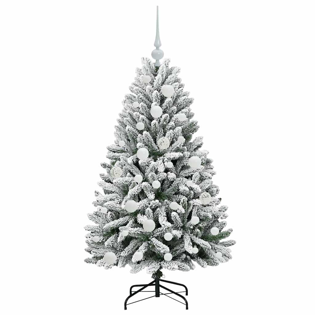 Kunstigt juletræ Grøn og Hvid 120 cm PVC og metal