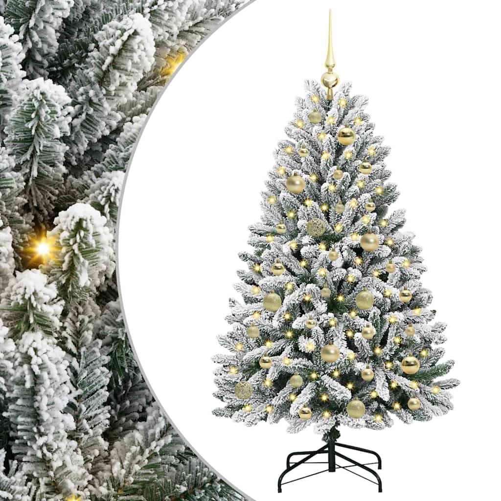 Kunstigt juletræ Grøn og Hvid 120 cm PVC og metal