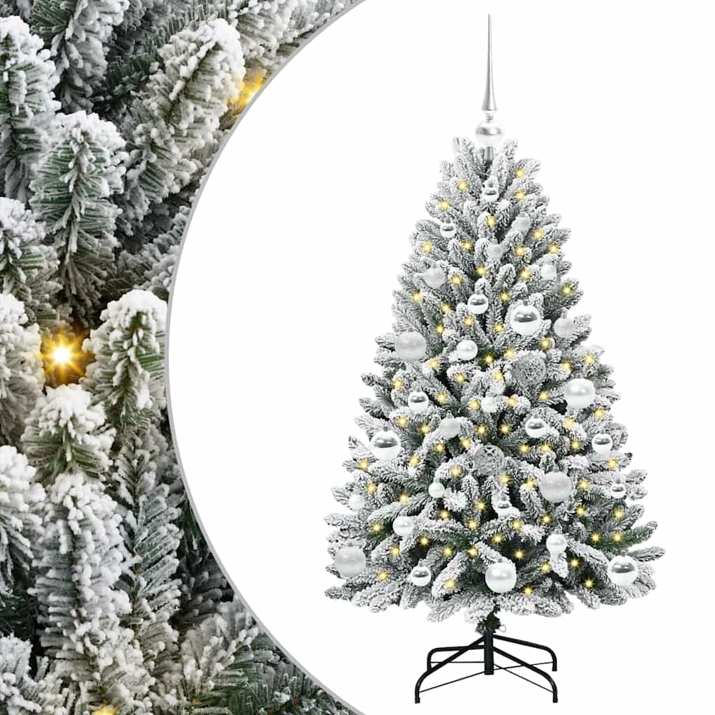 Kunstigt juletræ Grøn og Hvid 120 cm PVC og metal