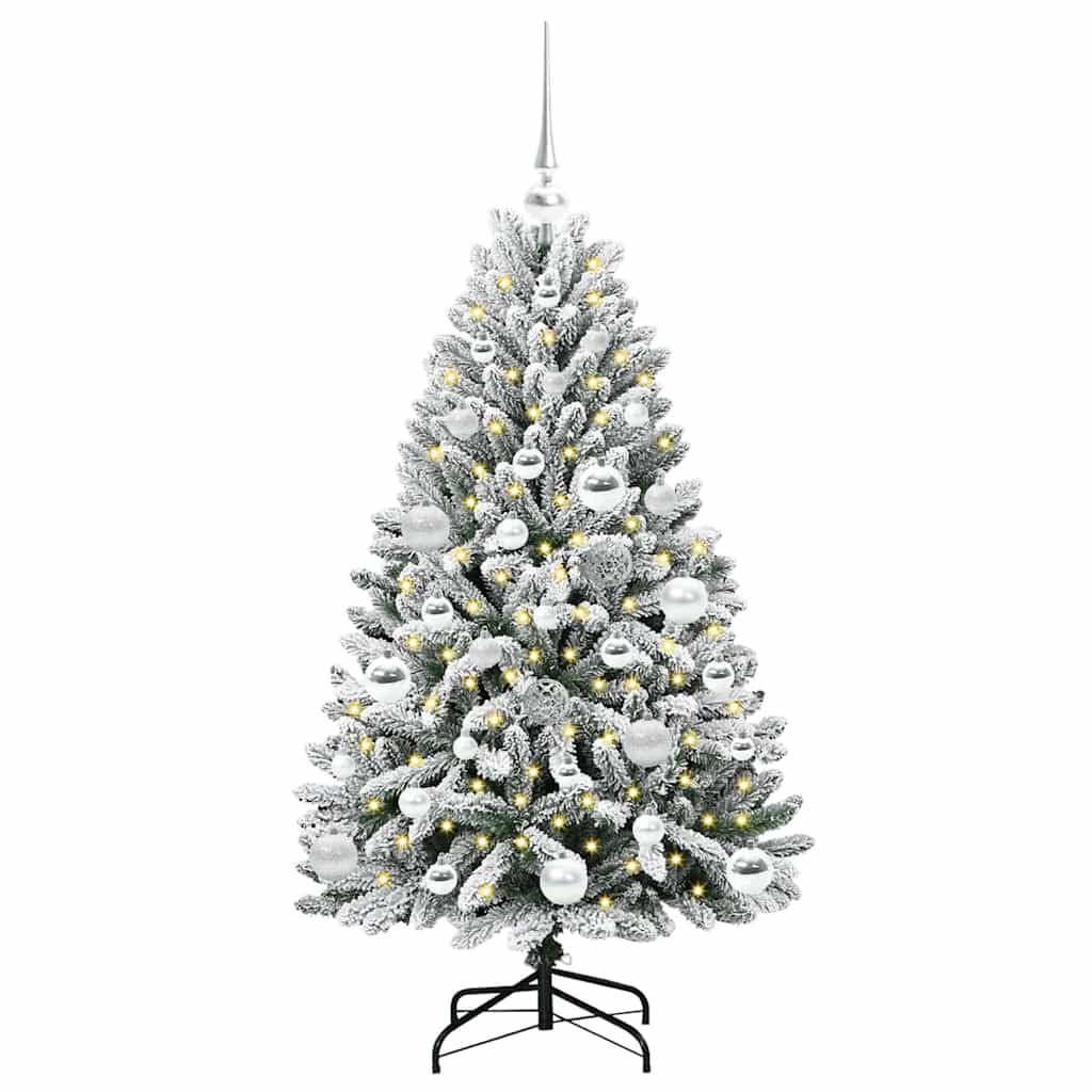 Kunstigt juletræ Grøn og Hvid 120 cm PVC og metal