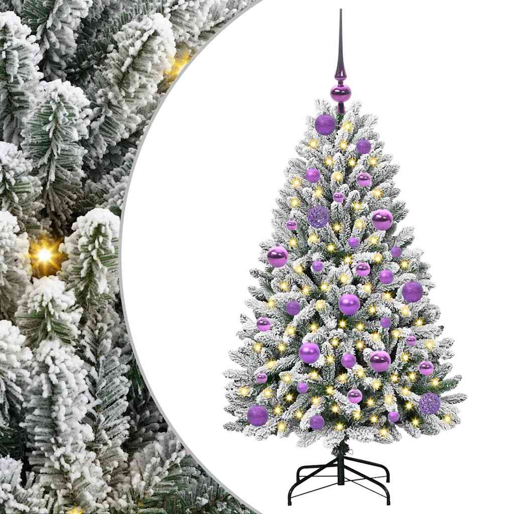 Kunstigt juletræ Grøn og Hvid 120 cm PVC og metal