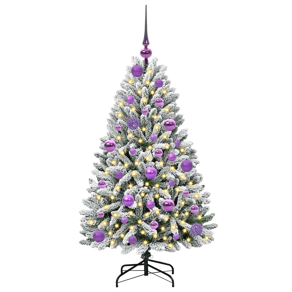 Kunstigt juletræ Grøn og Hvid 120 cm PVC og metal