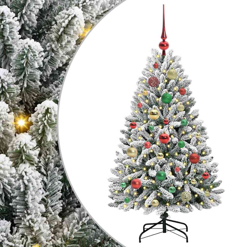 Kunstigt juletræ Grøn og Hvid 120 cm PVC og metal